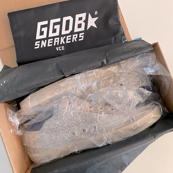 NEW: Golden Goose Superstar Sneaker // Silver Sparkle/Blue / Size IT40 / US10 - Picture 6 of 6
